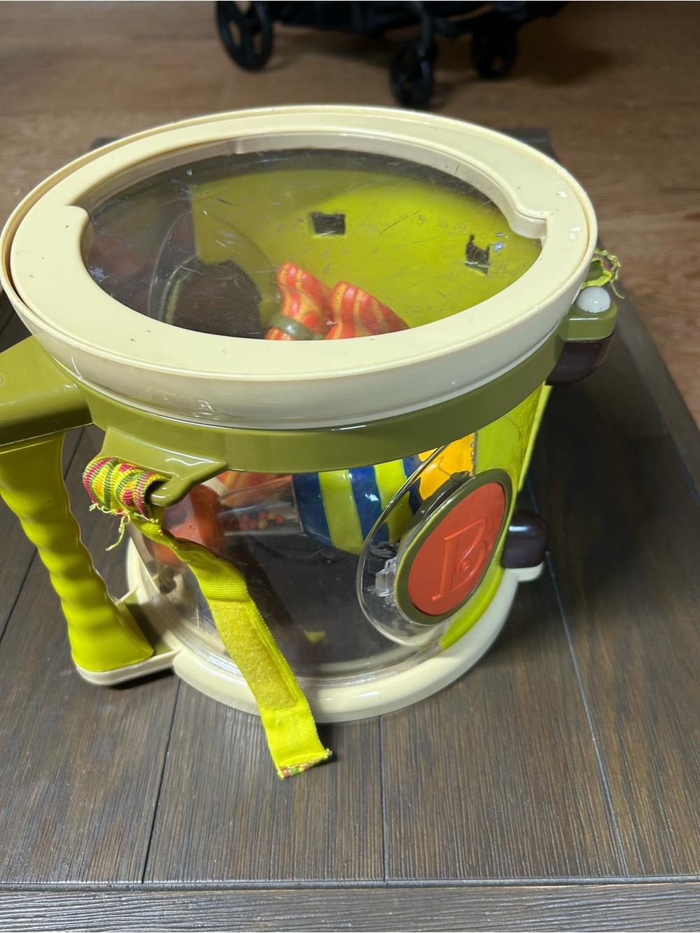 Interactive Green Sensory Drum Toy with Handle